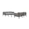 Armen Living Cuffay 4 Piece Outdoor Patio Furniture Set in Black Aluminum and Rope with Gray Cushions 840254332447 - alternate 1